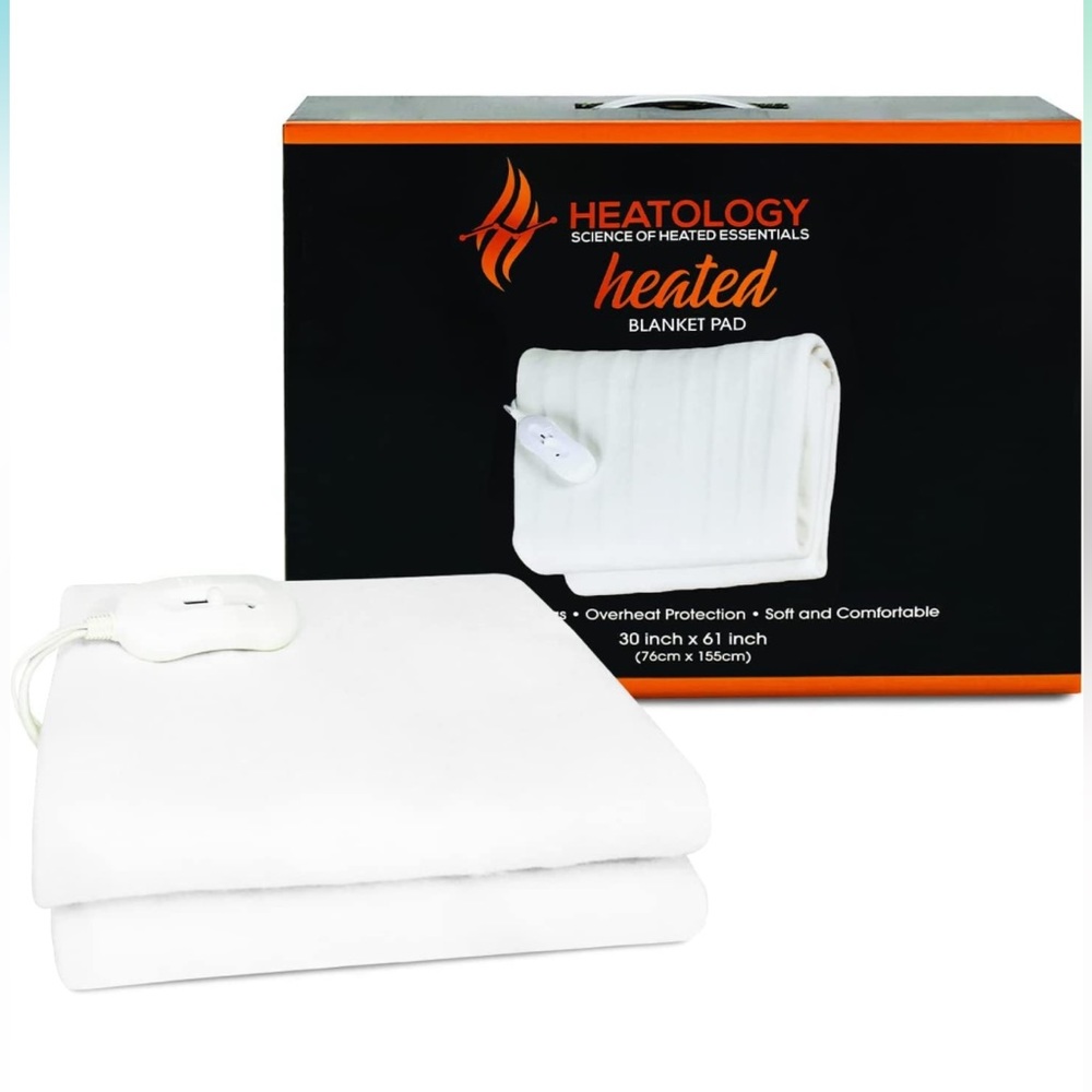 Heatology Heated Electric Blanket Pad Fast Heating (30” x 61”, White)